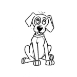 Dibujo para colorear Dibujo De Lindo Perrito Para Pintar Y Colorear
