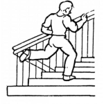 Dibujo para colorear Dibujo De Hombre Subiendo Gradas Corriendo Para Pintar Y Colorear