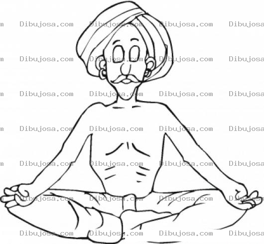 Dibujo para colorear Hombre Yoga Para Pintar Y Colorear