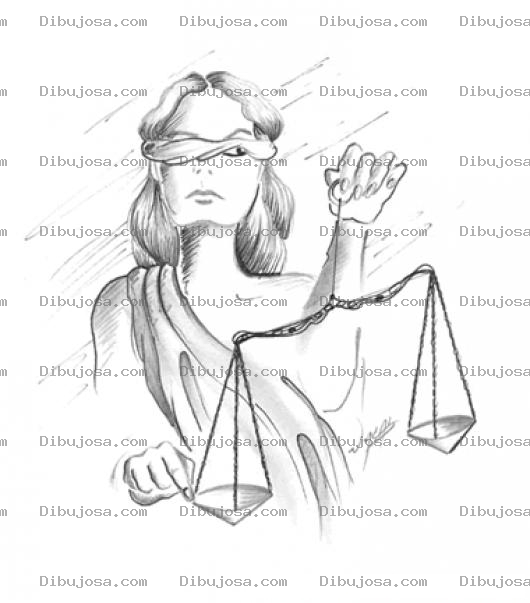 Dibujo para colorear Dibujo De La Justicia Viendo Para Pintar Y Colorear