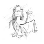 Dibujo para colorear Dibujo De La Justicia Viendo Para Pintar Y Colorear