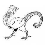 Dibujo para colorear Dibujo De Un Gallo Con Cola De Iguana Para Pintar Y Colorear
