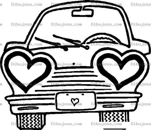Dibujo para colorear El Carro Del Amor Para Pintar Y Colorear Auto De Luna De Miel
