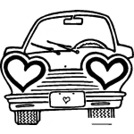 Dibujo para colorear El Carro Del Amor Para Pintar Y Colorear Auto De Luna De Miel