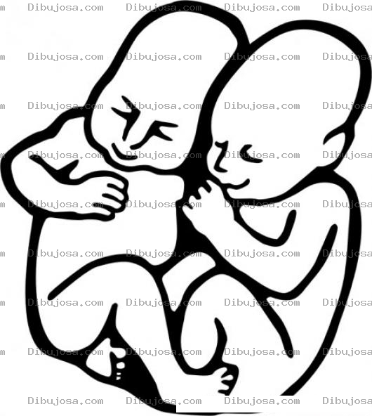 Dibujo para colorear Bebes Gemelos Para Pintar Y Colorear