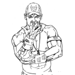 Dibujo para colorear John Cena Para Pintar Y Colorear