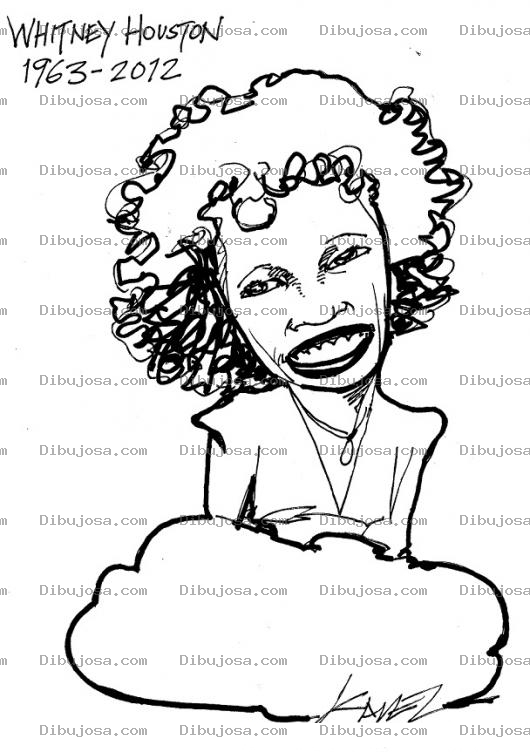 Dibujo para colorear Dibujo De Whitney Houston Para Pintar Y Colorear