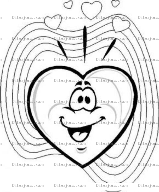 Dibujo para colorear Corazon Enamorado Para Pintar Y Colorear