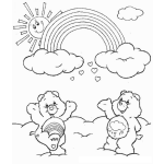 Dibujo para colorear Ositos Carinositos De Quiereme Mucho Bajo El Arcoiris Para Pintar Y Colorear