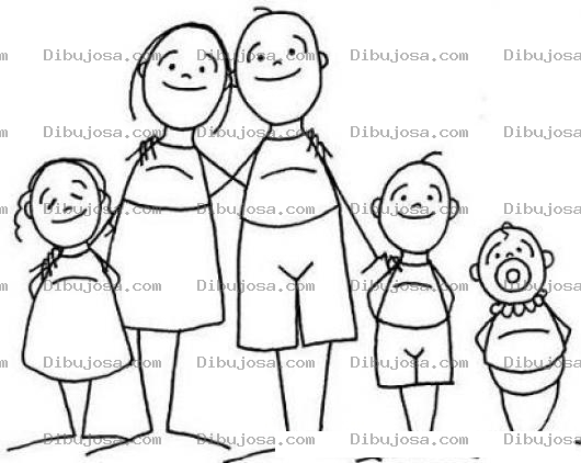 Dibujo para colorear Familia Humilde Sin Zapatos Para Pintar Y Colorear