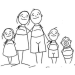 Dibujo para colorear Familia Humilde Sin Zapatos Para Pintar Y Colorear