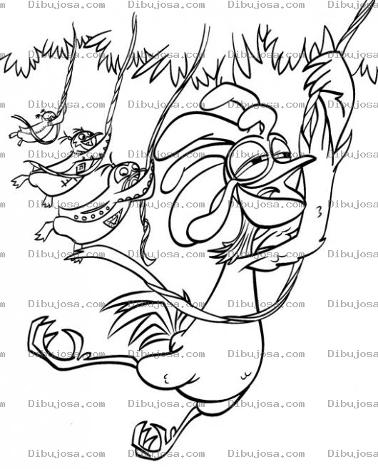 Dibujo para colorear Dibujo De Gallo Tarzan Para Pintar Y Colorear