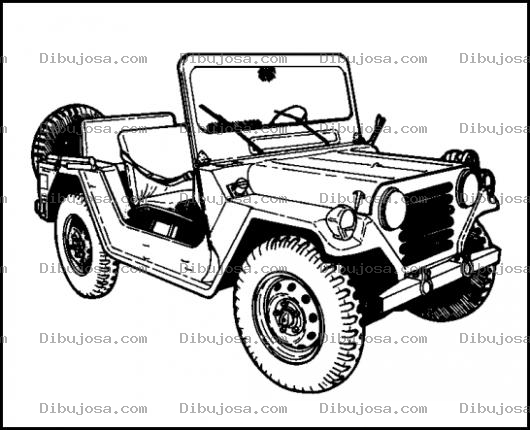 Dibujo para colorear Jeep Del Ejercito Para Pintar Y Colorear