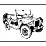 Dibujo para colorear Jeep Del Ejercito Para Pintar Y Colorear