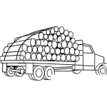 Dibujo para colorear Camion De Troncos De Madera Para Pintar Y Colorear