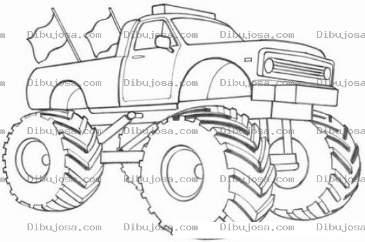 Dibujo para colorear Carro Monstruo O Monster Truck Para Pintar Y Colorear