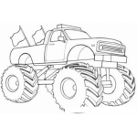 Dibujo para colorear Carro Monstruo O Monster Truck Para Pintar Y Colorear