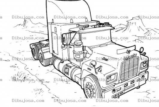 Dibujo para colorear Cabezal Para Pintar Y Colorear Cabezal De Triler De Transporte Pesado