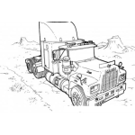 Dibujo para colorear Cabezal Para Pintar Y Colorear Cabezal De Triler De Transporte Pesado