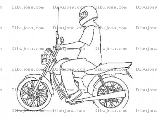 Dibujo para colorear Dibujo De Motorista Mensajero Para Pintar Y Colorear
