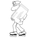 Dibujo para colorear Dibujo De Cartero En Patines Para Pintar Y Colorear