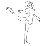 Dibujo para colorear Chica Patinando Sobre Hielo Para Pintar Y Colorear