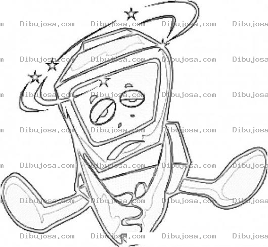 Dibujo para colorear Dibujo De Computadora Enferma Y Mareada Para Pintar Y Colorear