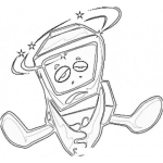 Dibujo para colorear Dibujo De Computadora Enferma Y Mareada Para Pintar Y Colorear