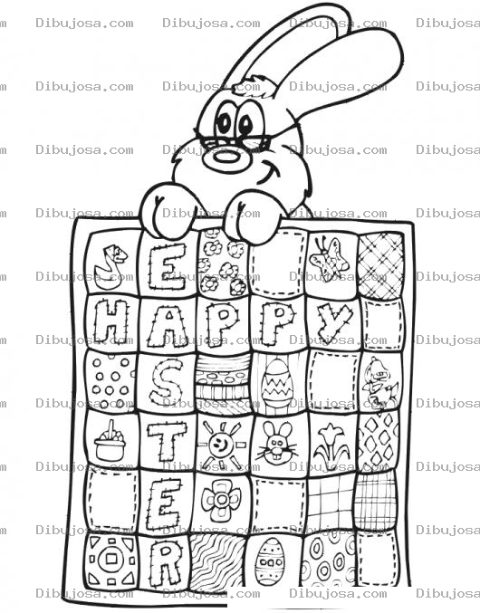Dibujo para colorear Conejito De Pascuas Para Pintar Y Colorear