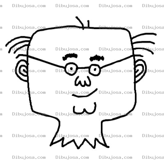 Dibujo para colorear Dibujo De Viejo Con Pelos A Los Lados Para Pintar Y Colorear