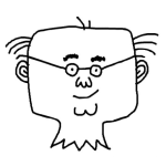 Dibujo para colorear Dibujo De Viejo Con Pelos A Los Lados Para Pintar Y Colorear