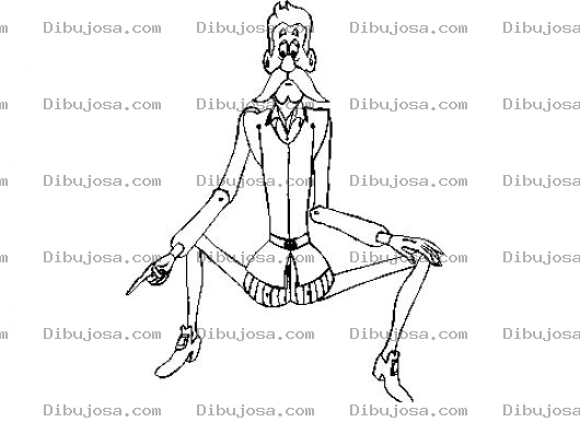 Dibujo para colorear Don Quijote Haciendo Yoga Para Pintar Y Colorear