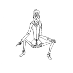 Dibujo para colorear Don Quijote Haciendo Yoga Para Pintar Y Colorear