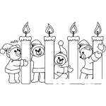 Dibujo para colorear Dibujo De 4 Ositos Con 4 Candelitas Para Un Cumpleanos De 4 Anos Para Pintar Y Colorear