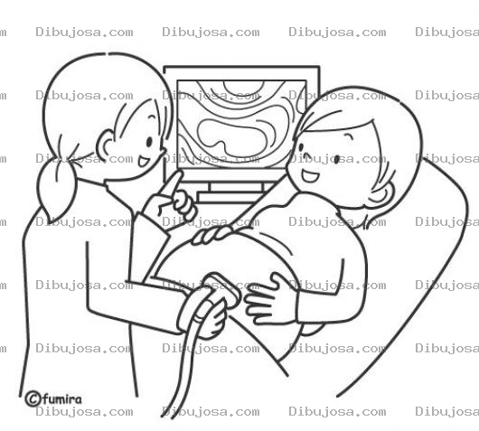 Dibujo para colorear Dibujo De Ultrasonido Con Ginecologa Para Pintar Y Colorear