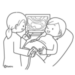 Dibujo para colorear Dibujo De Ultrasonido Con Ginecologa Para Pintar Y Colorear