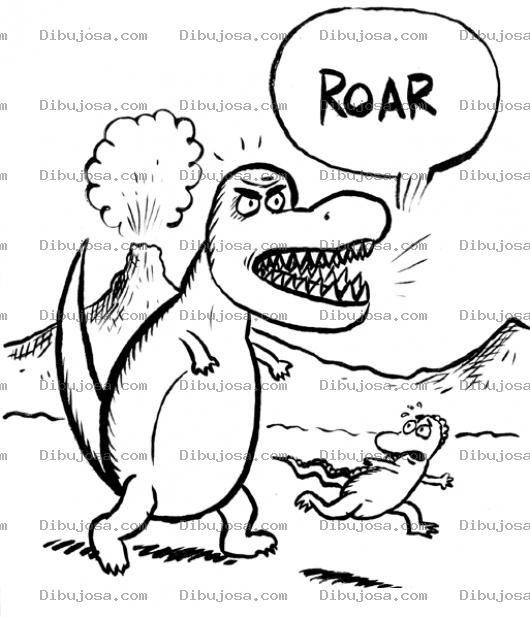 Dibujo para colorear Dibujo De Dinosaurio Enojado Y Furioso Para Pintar Y Colorear
