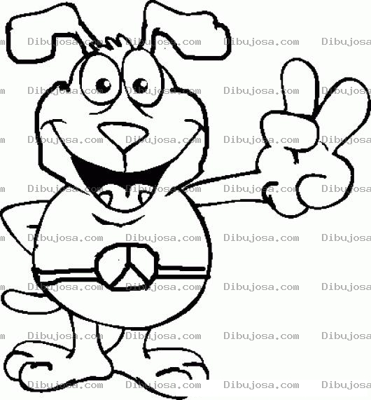 Dibujo para colorear El Perro De Paz Y Amor Para Pintar Y Colorear
