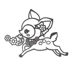 Dibujo para colorear Dibujo De Venadita Con Flores Para Pintar Y Colorear