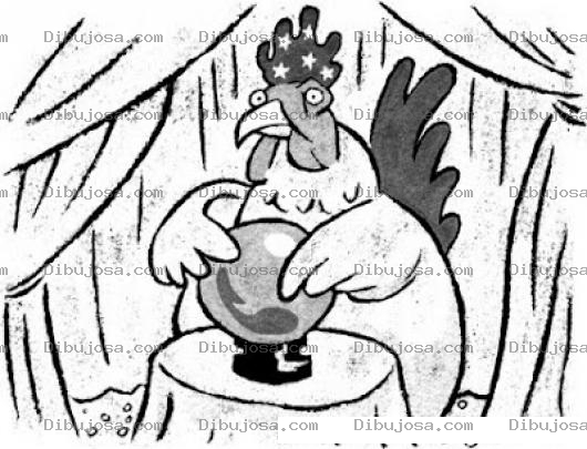 Dibujo para colorear Dibujo De Gallina Pitoniza Para Pintar Y Colorear Gallina Bruja Gallo Mago