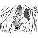 Dibujo para colorear Dibujo De Gallina Pitoniza Para Pintar Y Colorear Gallina Bruja Gallo Mago
