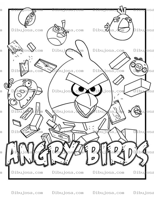 Dibujo para colorear Angrybirds.com Dibujo De Pajaros Enojados Para Pintar Y Colorear