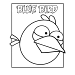 Dibujo para colorear Pajaro Azul De Angry Birds Para Pintar Y Colorear