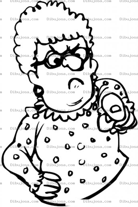 Dibujo para colorear Abuelita Acusadora Dibujo De Abuelita Enojada Senalando Con El Dedo Para Pintar Y Colorear