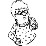 Dibujo para colorear Abuelita Acusadora Dibujo De Abuelita Enojada Senalando Con El Dedo Para Pintar Y Colorear