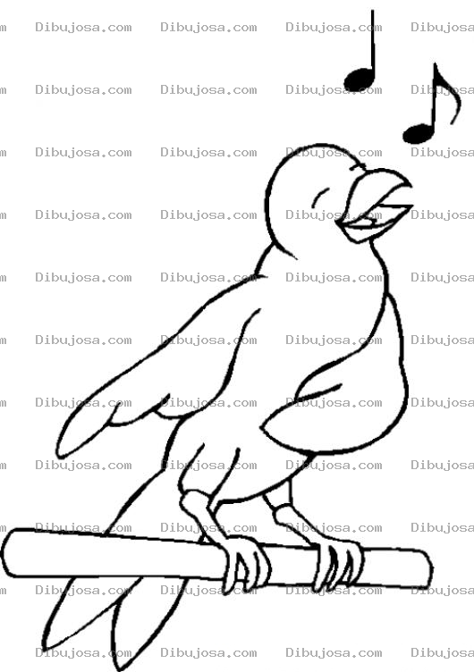 Dibujo para colorear Dibujo De Pajarito Cantando Para Pintar Y Colorear