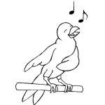 Dibujo para colorear Dibujo De Pajarito Cantando Para Pintar Y Colorear
