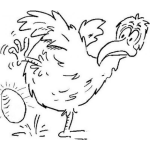 Dibujo para colorear Dibujo De Gallina Poniendo Un Huevo Para Pintar Y Colorear