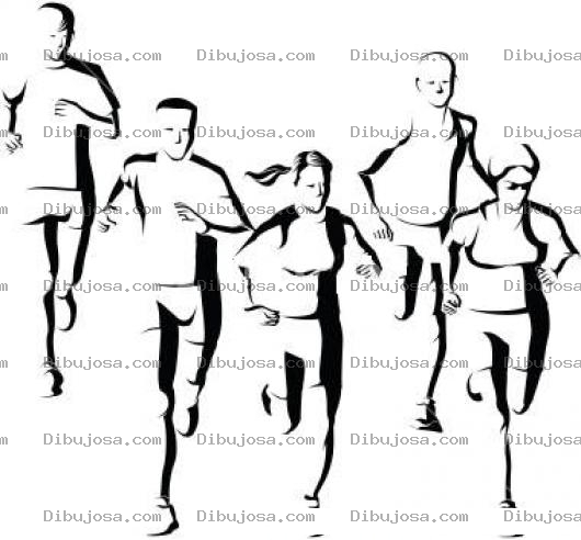 Dibujo para colorear Maratonistas Dibujo De Maraton Para Pintar Y Colorear Gente Corriendo