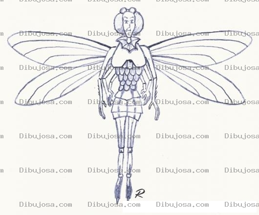 Dibujo para colorear Dibujo De Mujer Libelula Para Pintar Y Colorear
